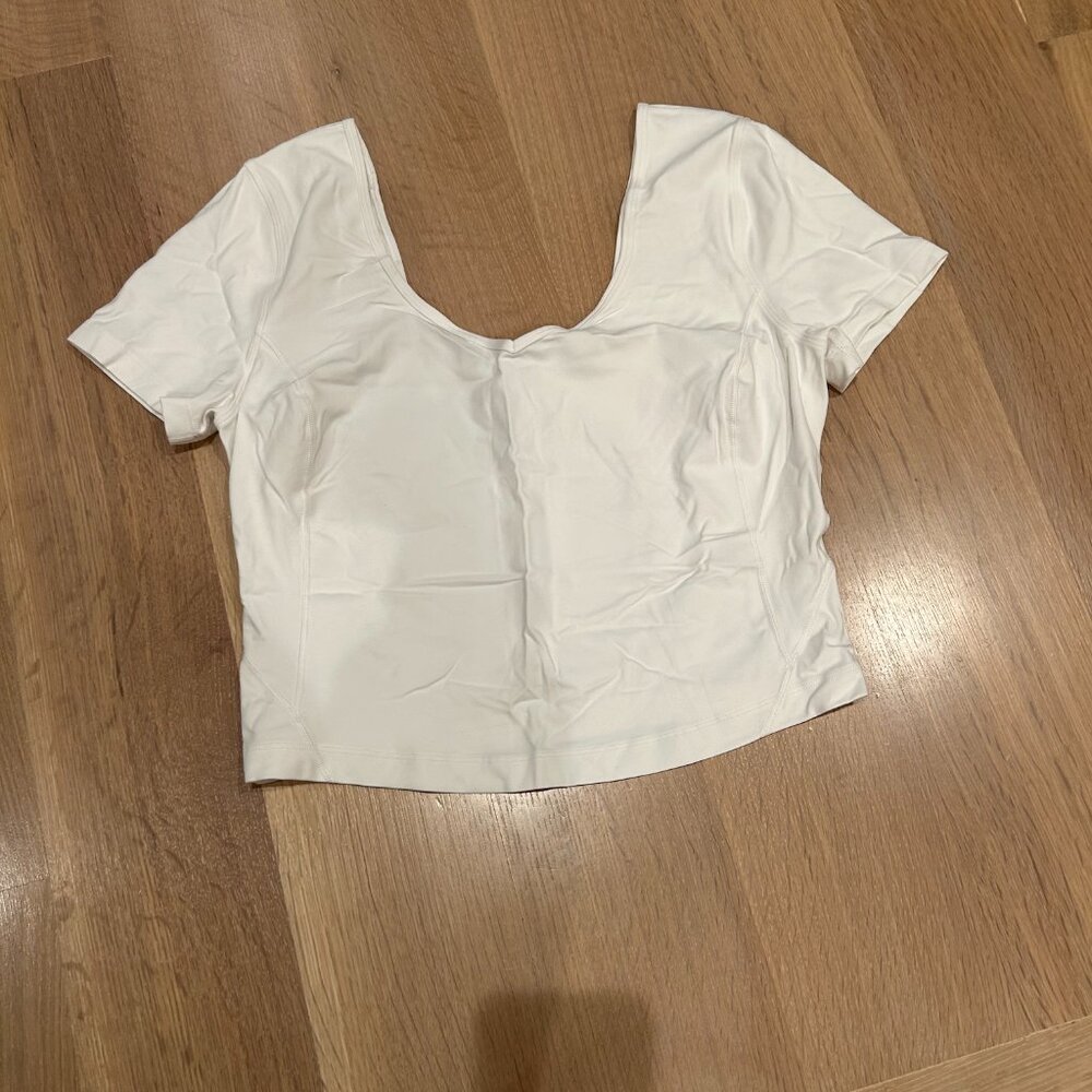 Lululemon Align Crop Top Sleeves White Size 10 - Picture 2 of 4